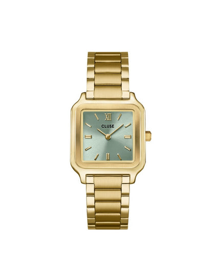 Montre Gracieuse Acier, Vert Sauge, Couleur Or