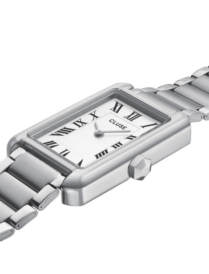Montre Belissena en acier, blanc, couleur argent