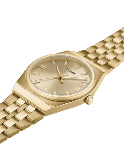 Montre rétro des années 70 en acier, couleur or