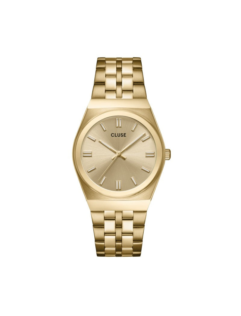 Montre rétro des années 70 en acier, couleur or