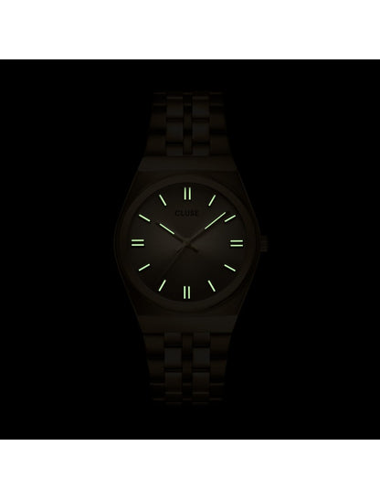 Montre rétro des années 70 en acier, couleur or