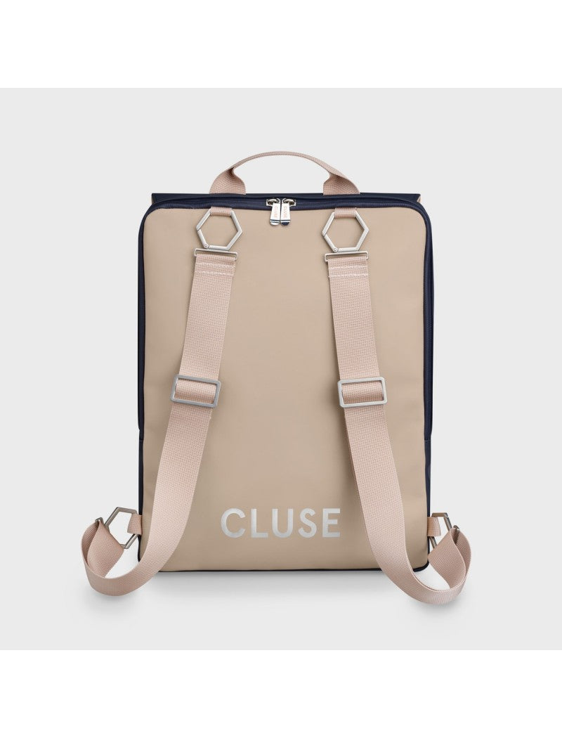 Sac à dos Le Réversible, Bleu Foncé Caramel, Couleur Argent