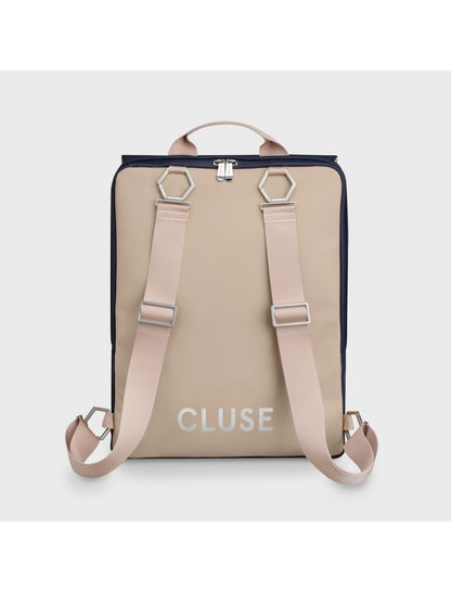 Sac à dos Le Réversible, Bleu Foncé Caramel, Couleur Argent