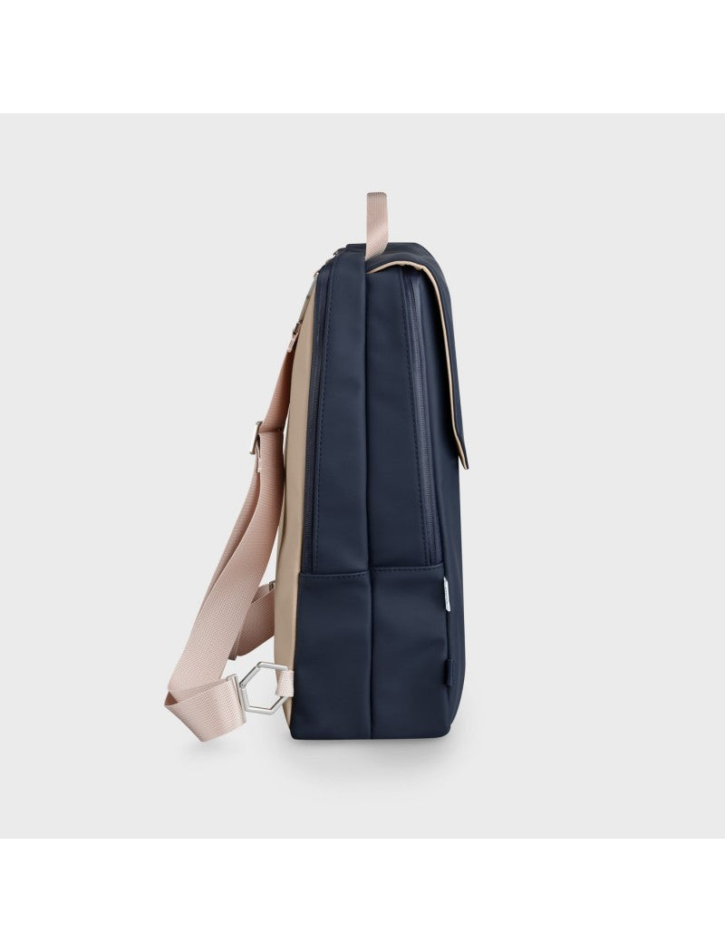 Sac à dos Le Réversible, Bleu Foncé Caramel, Couleur Argent