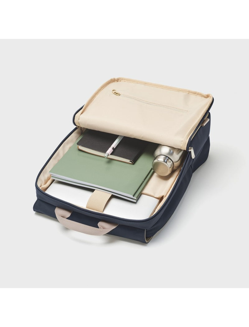 Sac à dos Le Réversible, Bleu Foncé Caramel, Couleur Argent