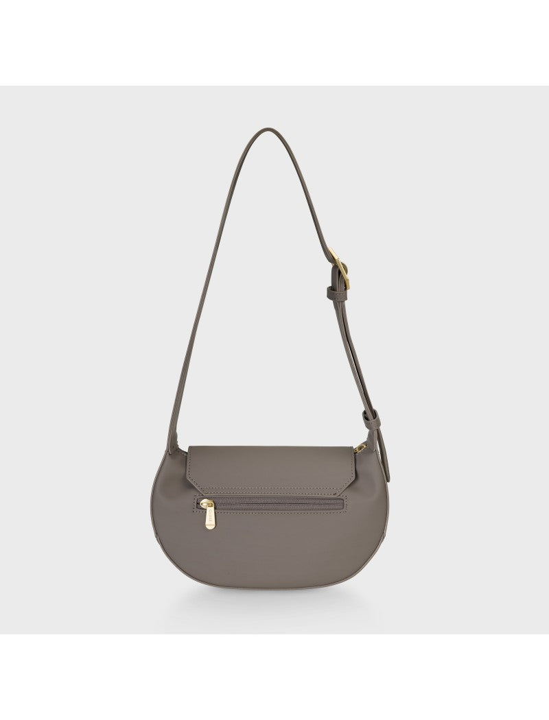 Sacroisé Petite Bandoulière, Gris Foncé, Couleur Or