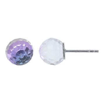 Boucles d'oreilles femme argent rhodié zirconia facetté