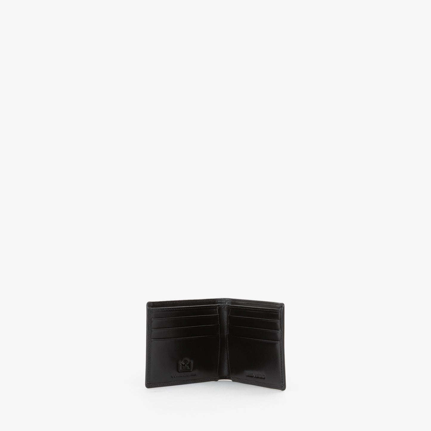 Portefeuille homme cuir lisse noir bifold compact
