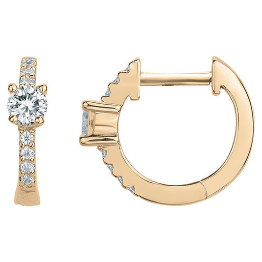 Créoles femme plaqué or jaune zirconia charnière 12mm