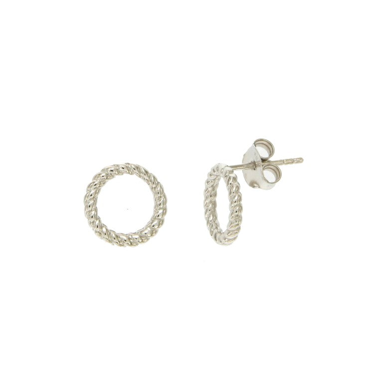BOUCLES D'OREILLES ARGENT RHODIE - ROND