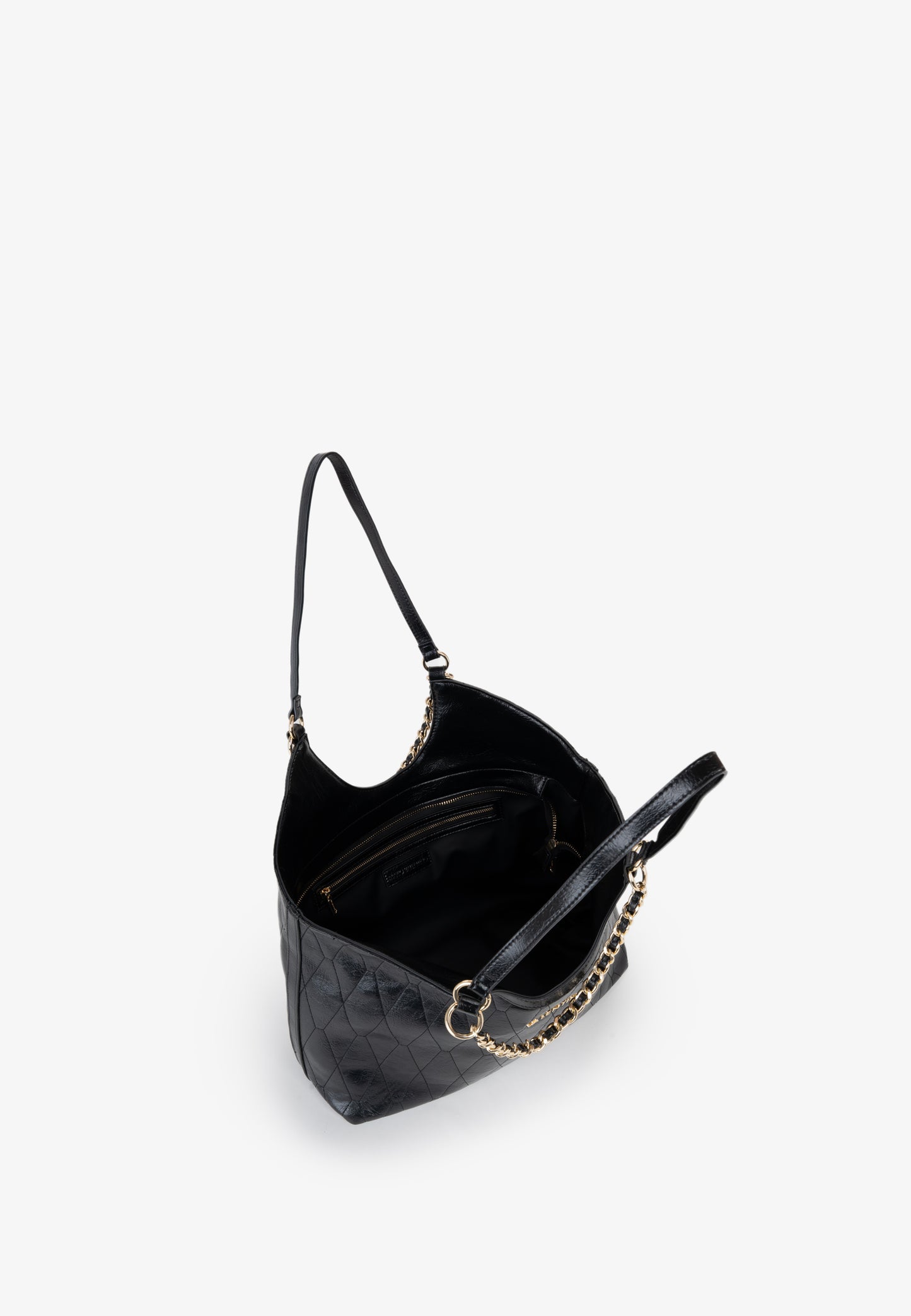 Sac à main femme noir matelassé chaîne dorée