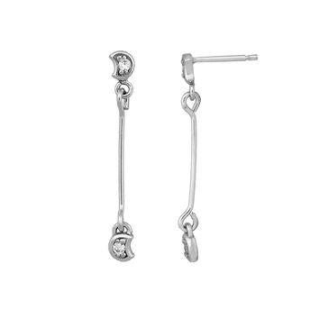 Boucles d'oreilles pendantes femme argent 925 zirconia