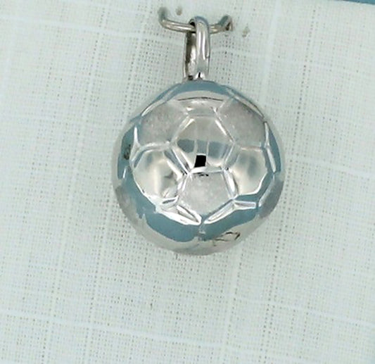 Pendentif homme argent rhodié motif ballon de foot