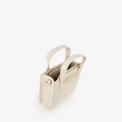 Sac à main femme écru simili cuir logo doré Valentino