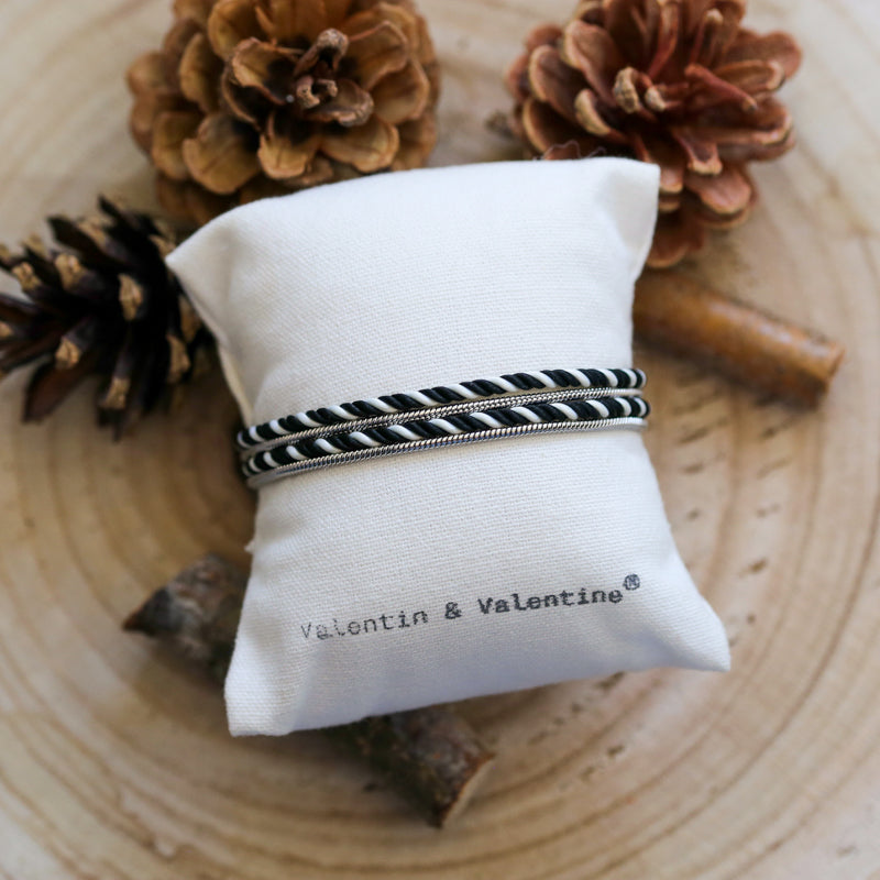 BRACELET HOMME   NOIR & BLANC