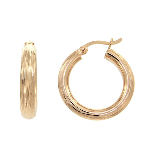 Créoles femme argent doré 23mm fermoir charnière