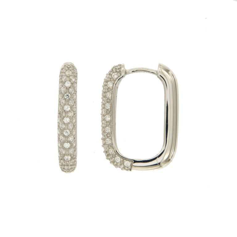 CREOLES ARGENT RHODIE - ZIRCONIA