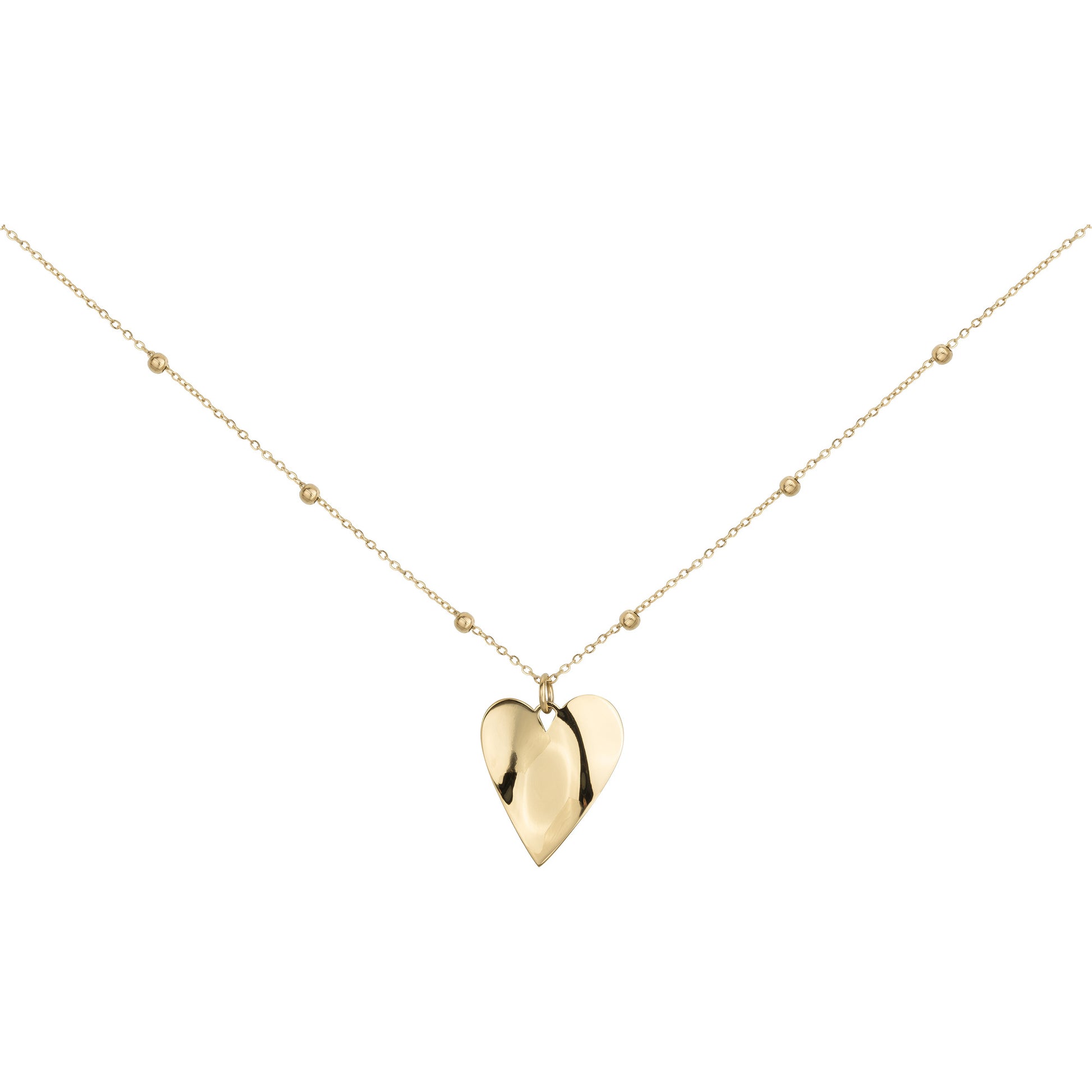 COLLIER - ACIER DORE - COEUR
