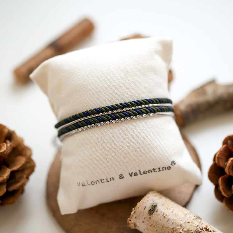 BRACELET HOMME   MARINE & KAKI