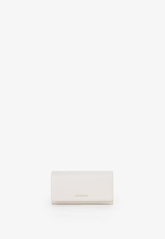 Portemonnaie femme ecru finition lisse Valentino