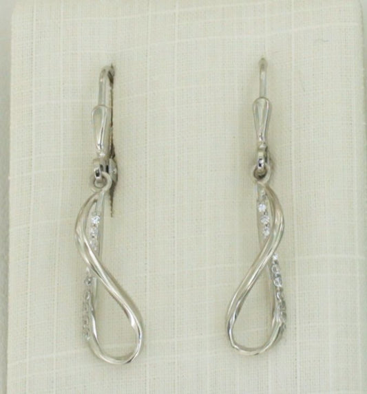 Boucles d'oreilles pendantes femme argent rhodié zirconia