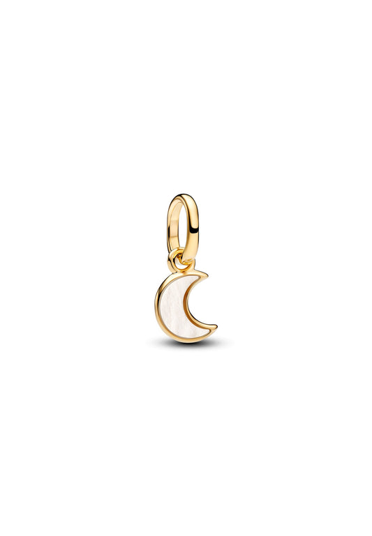 Mini pendentif en forme de croissant de lune blanc