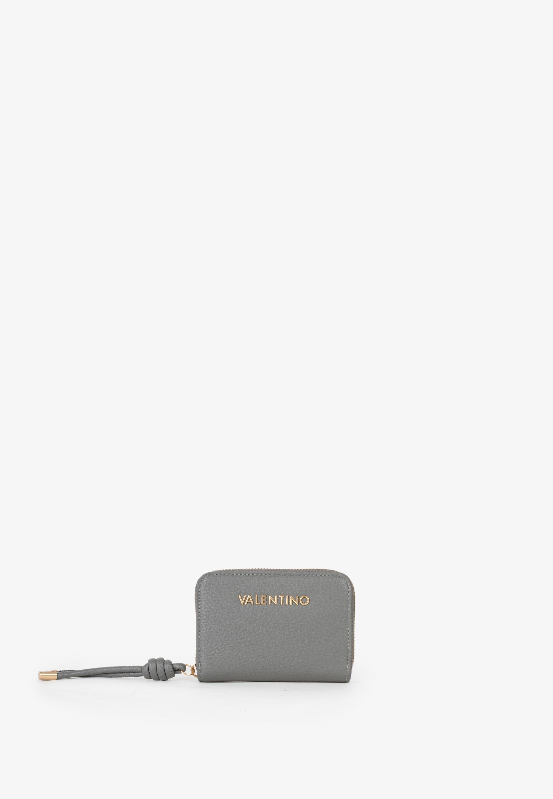 Portefeuille femme zippé grain gris anthracite élégant