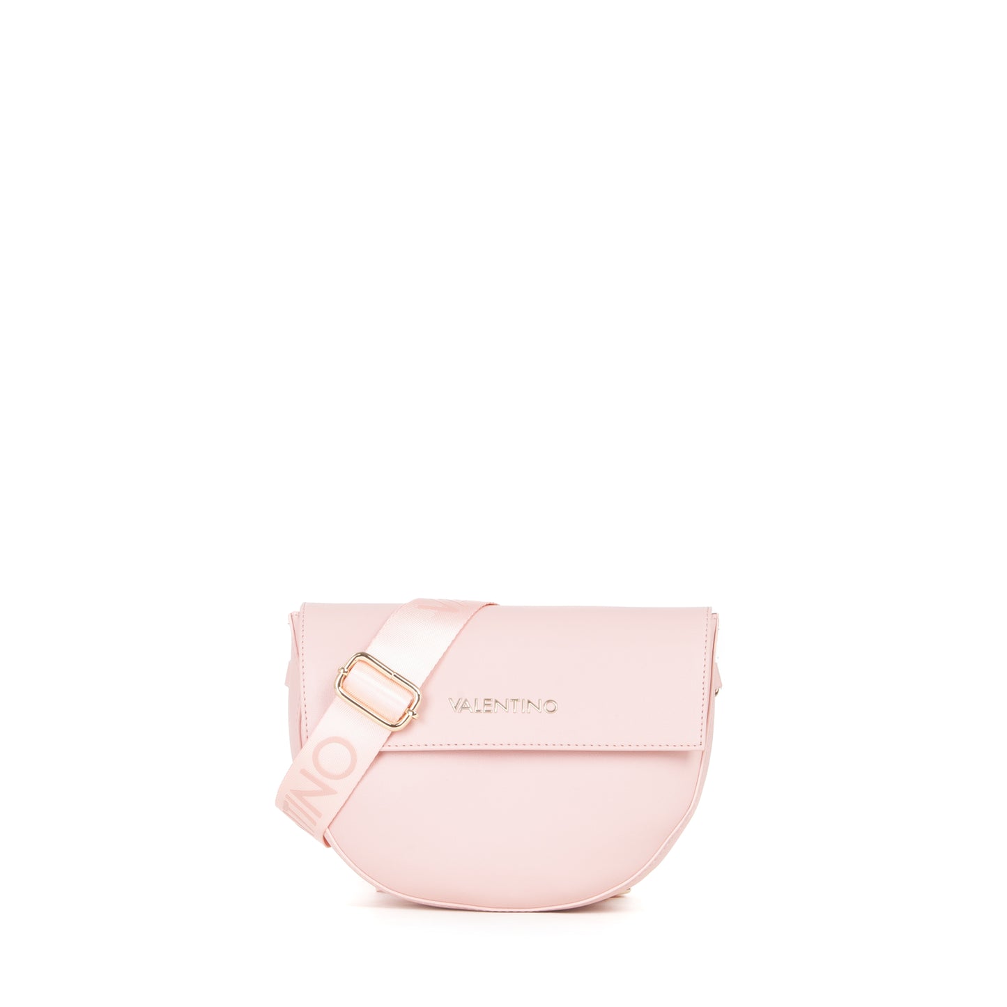 Sac bandoulière femme demi-lune simili cuir rose poudré