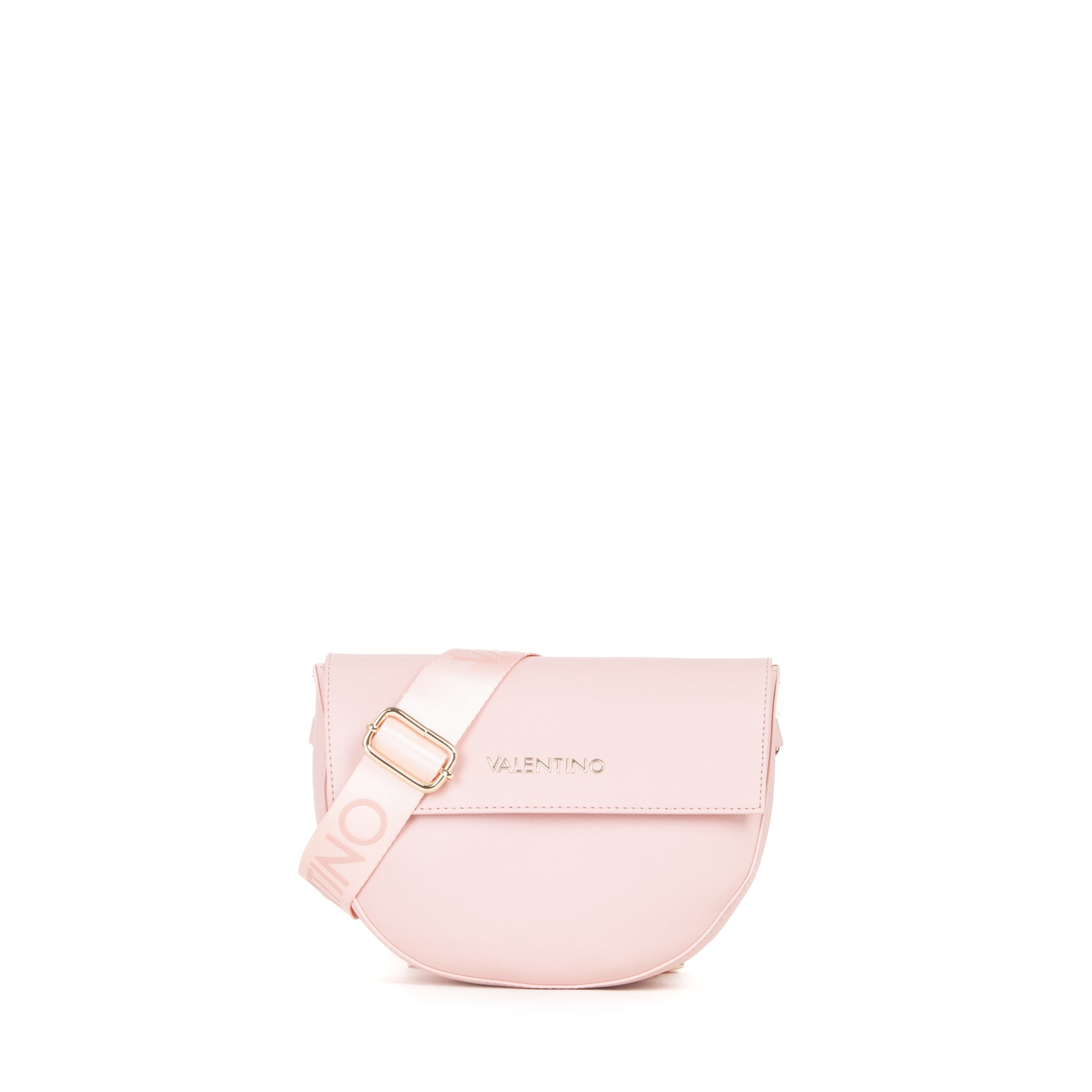 Sac bandoulière femme demi-lune simili cuir rose poudré