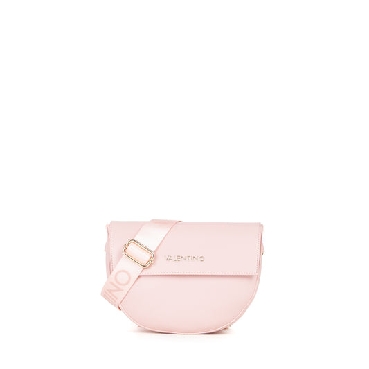 Sac bandoulière femme demi-lune simili cuir rose poudré