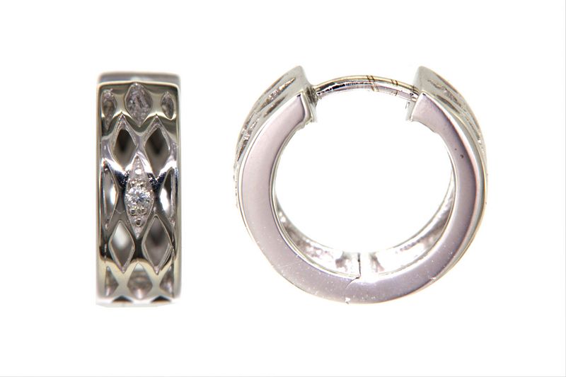 CREOLES ARGENT RHODIE - ZIRCONIA