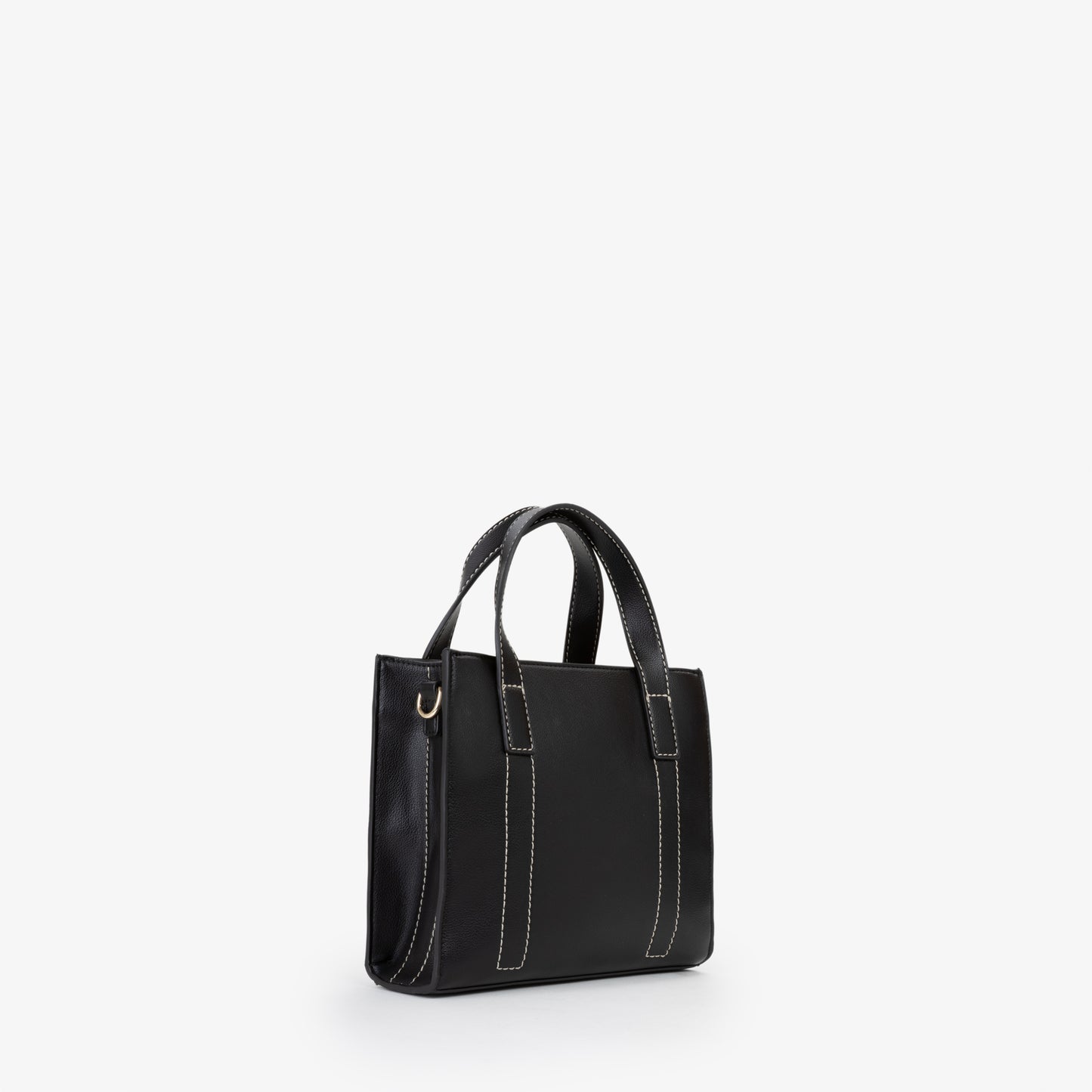 Sac à main femme noir texturé logo doré bandoulière