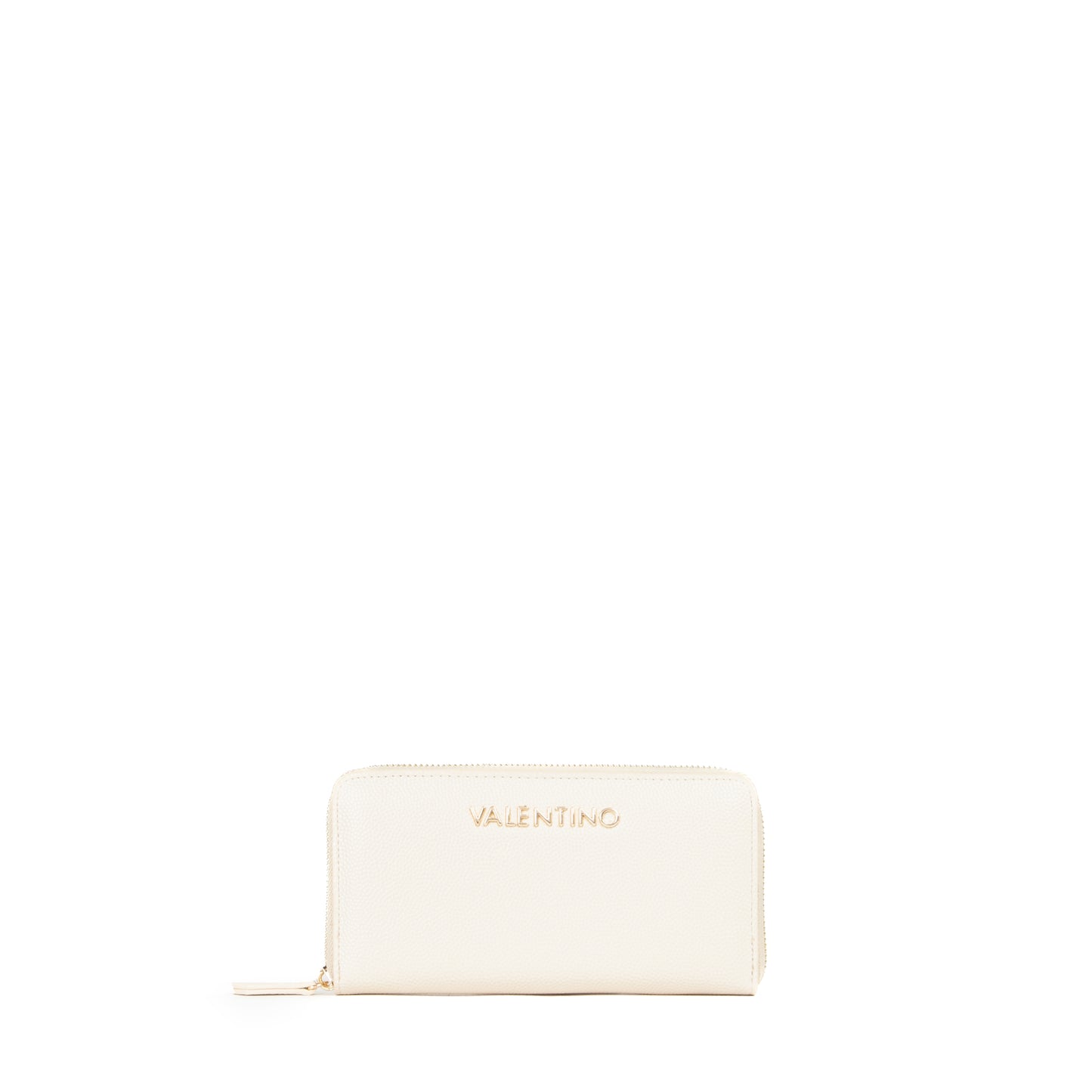 Portefeuille femme zippé beige doré élégant