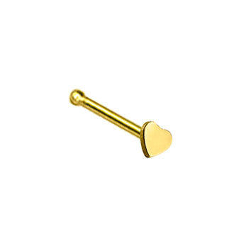 Clou de nez femme or jaune 9 carats motif cœur