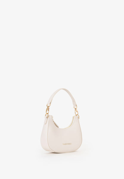 Sac bandoulière femme écru demi-lune finitions dorées