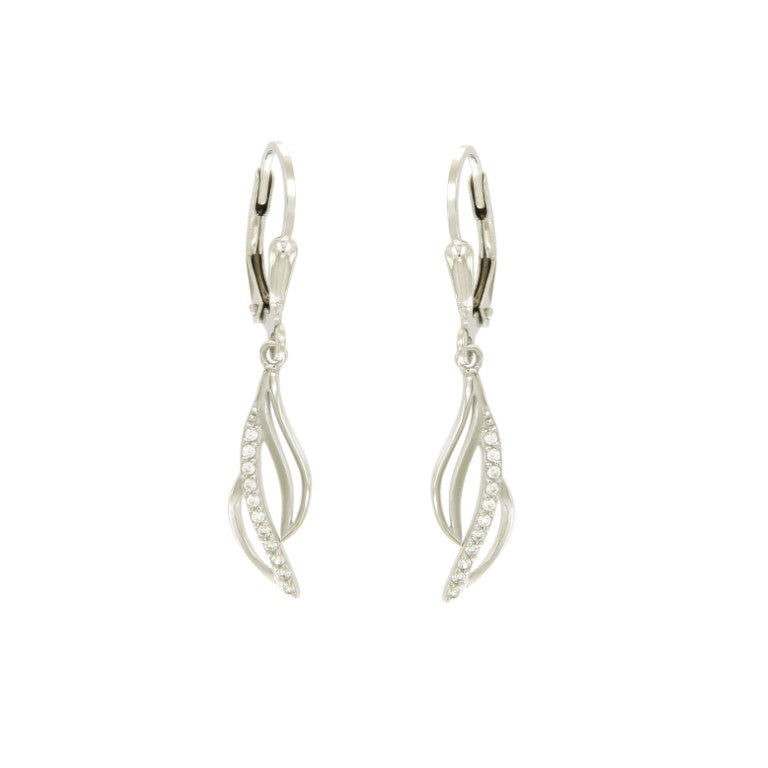 BOUCLES D'OREILLES ARGENT RHODIE - ZIRCONIA