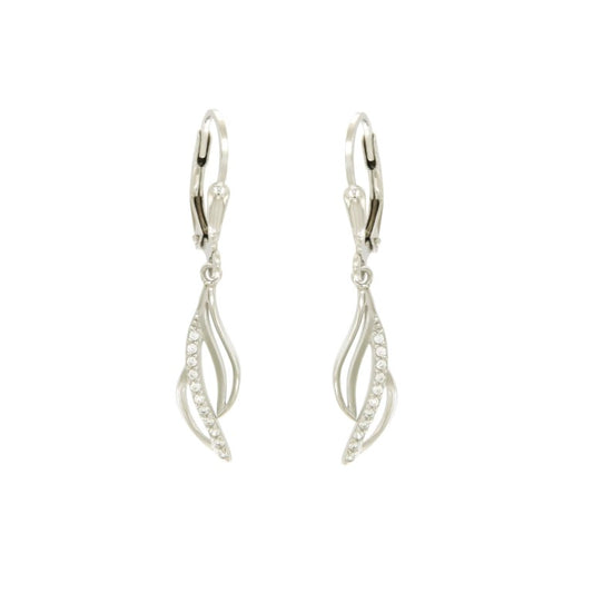 BOUCLES D'OREILLES ARGENT RHODIE - ZIRCONIA