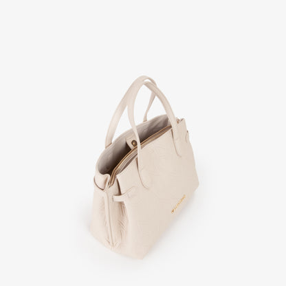 Sac à main femme écru embossé logo bandoulière incluse