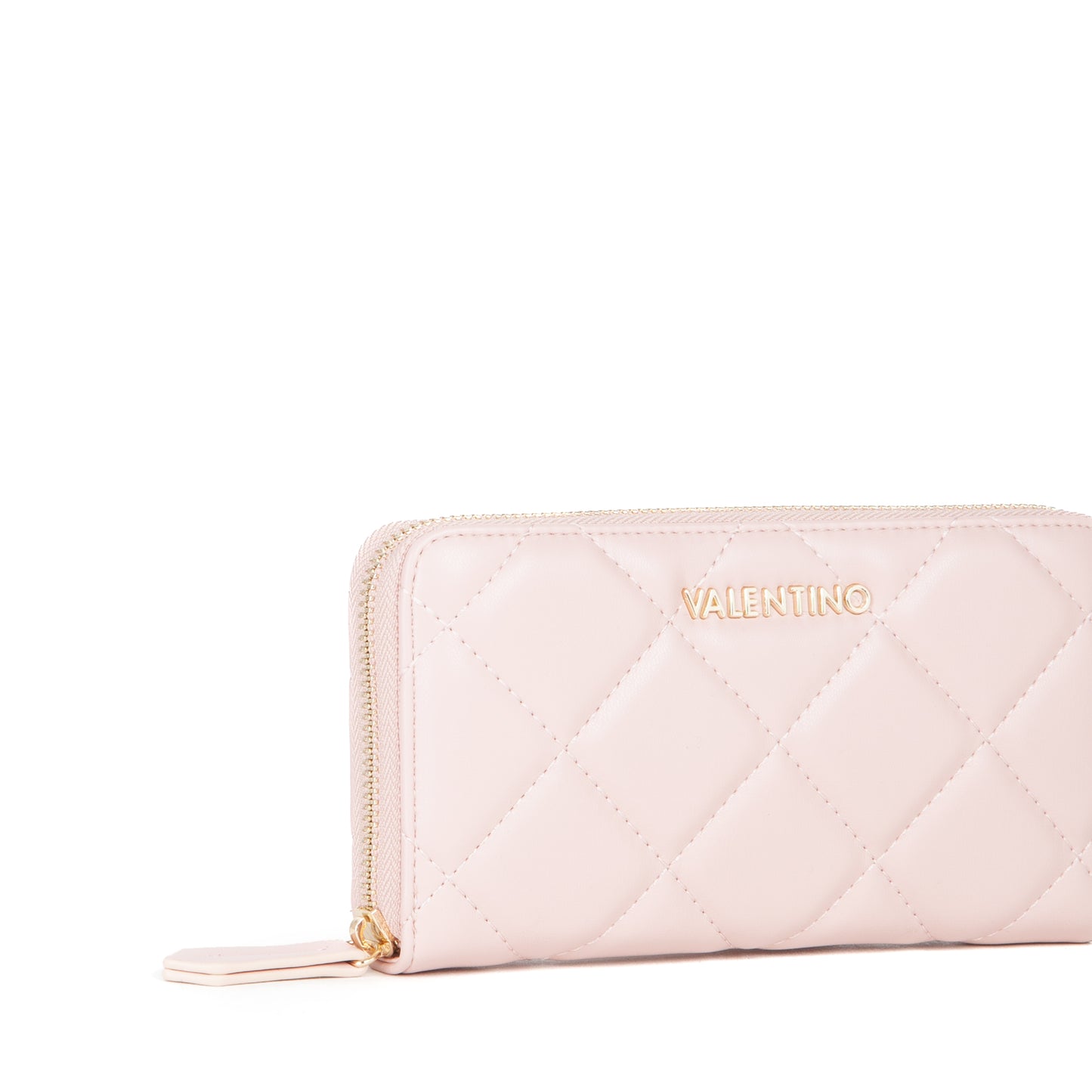 Portefeuille femme rose matelassé zippé élégant