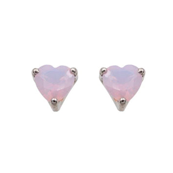 Boucles d'oreilles femme argent 925 cœur zirkonia rose
