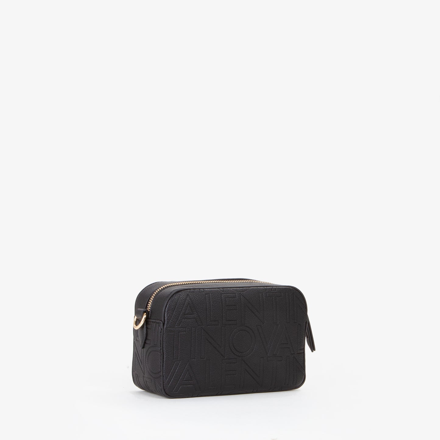 Sac bandoulière femme noir embossé logo répété