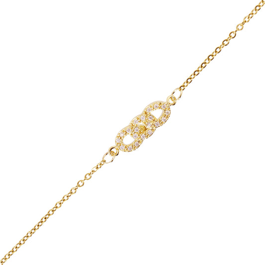 Bracelet femme acier doré maille marine pavé zirconia