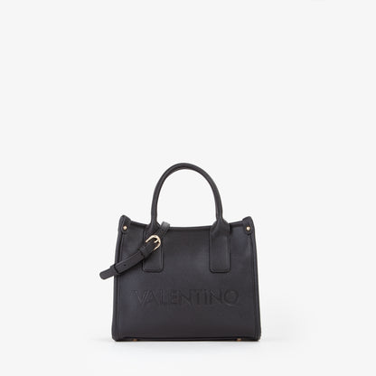Sac à main femme noir cabas logo embossé doré