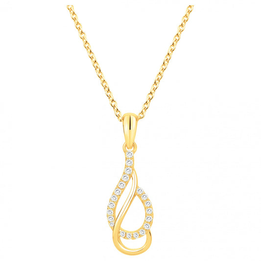 Collier femme plaqué or jaune pendentif zirconia