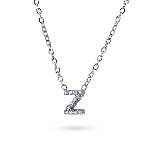 Collier femme acier lettre Z zirconia 38+5 cm