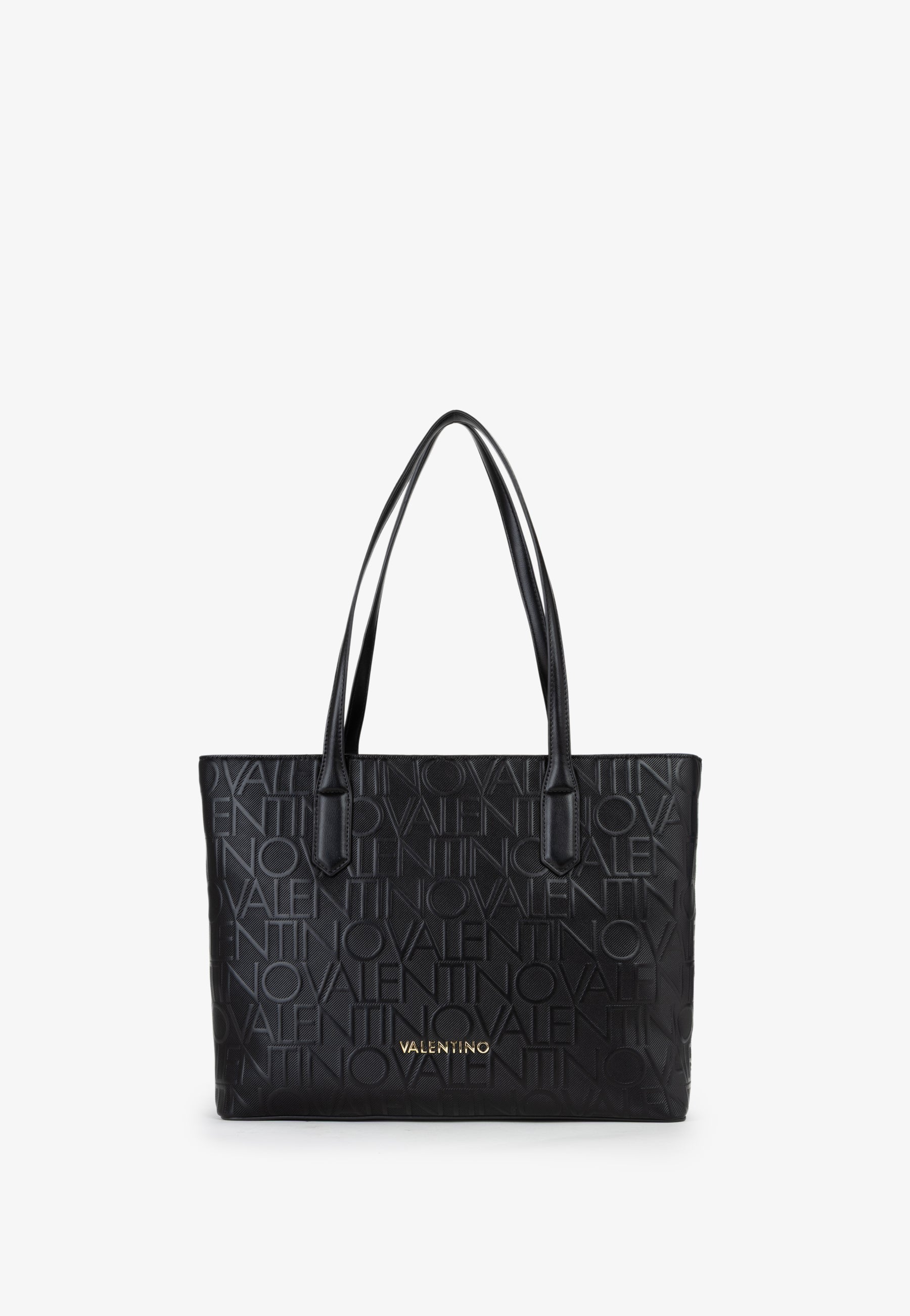 Sac cabas femme noir monogramme embossé tote bag