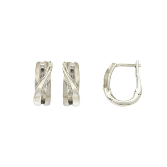 Créoles femme argent 925 rhodié design entrelacé
