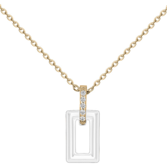 COLLIER PLAQUE - CERAMQIUE BLANCHE - ZIRCONIA