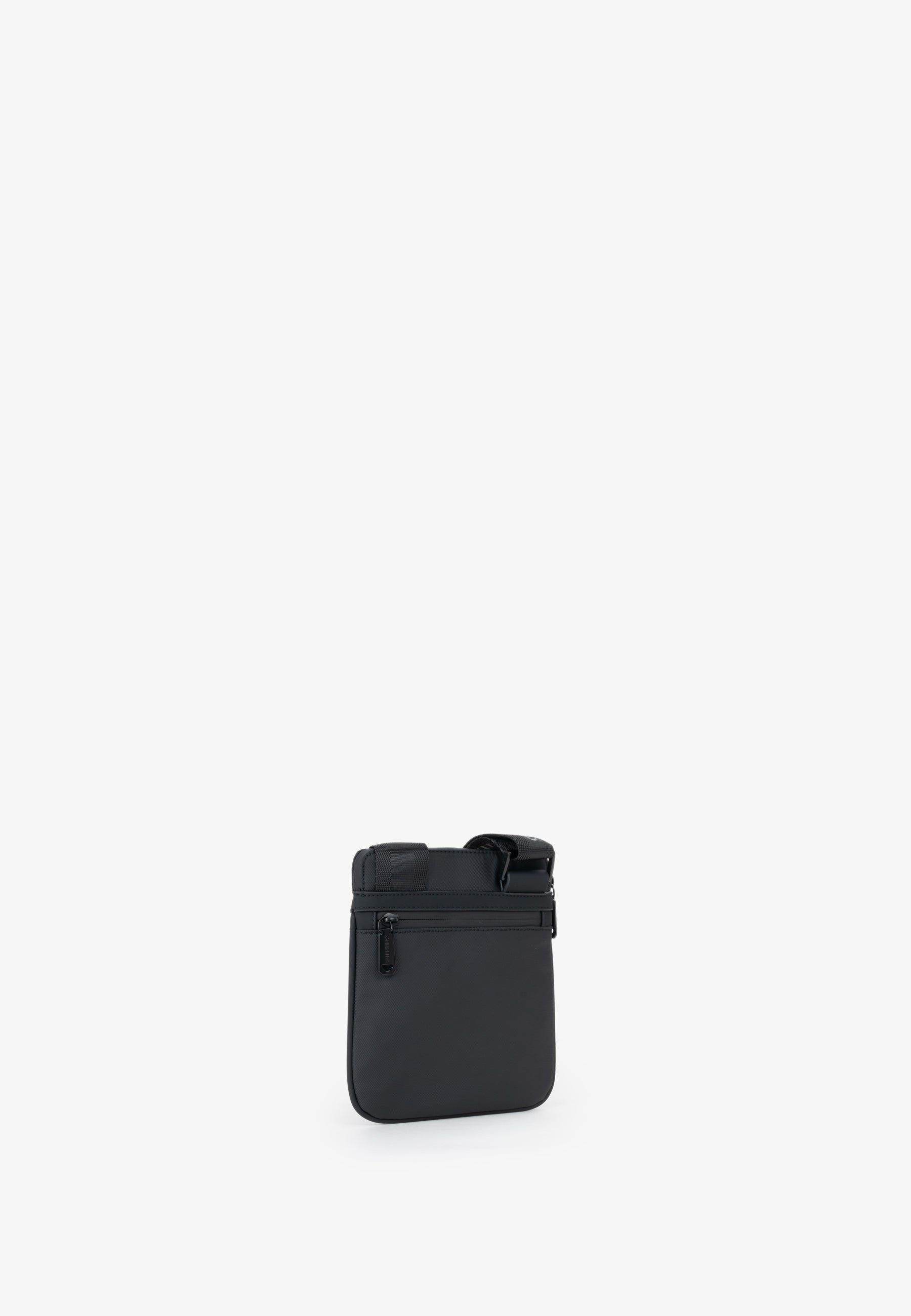 Sac bandoulière homme noir mat zippé compact