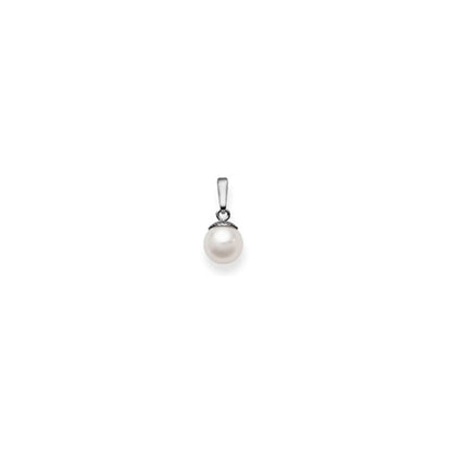 Pendentif femme or blanc 18 carats perle de culture